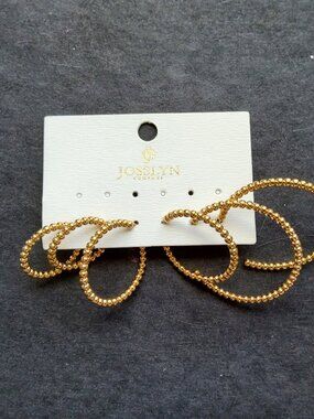 Josslyn gold tone hoop earrings set of 3
